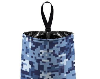 Bolsa de basura para coche // Bolsa de basura para coche // Accesorios para coche // Bolsa de basura para coche // Bolsa de basura para coche - Camuflaje pixelado - Camuflaje azul océano azul marino píxel