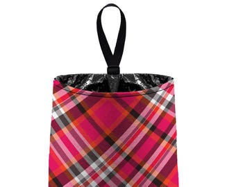 Car Trash Bag // Auto Trash Bag // Autozubehör // Car Litter Bag Car Garbage Bag - Plaid Pink Car Organizer