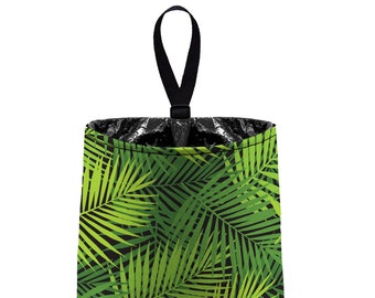 Car Trash Bag // Auto Trash Bag // Car Accessories // Car Litter Bag // Car Garbage Bag - Palm Plant Leaves Jungle Tropical Foliage Jungalo