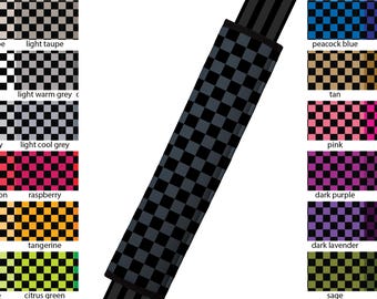 Seat Belt Cover // AUTO PAD // Car Accessories // seat belt pad - Black Checkers - Pick Your Own Color - Custom seatbelt geometric