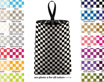 Car Trash Bag - Checkers PICK YOUR COLOR // Auto Trash Bag // Car Accessories // Car Litter Bag // Car Garbage Bag Cute Fun Dopamine Custom