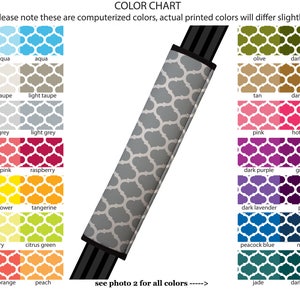 Copri cintura di sicurezza // AUTO PAD // Accessori auto // cuscino cintura di sicurezza - Traliccio marocchino - Scegli il tuo colore - Quatrefoil cintura di sicurezza personalizzata