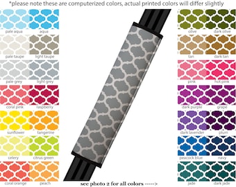 Seat Belt Cover // AUTO PAD // Car Accessories // seat belt pad - Moroccan Trellis- Pick Your Own Color - Custom seatbelt Quatrefoil