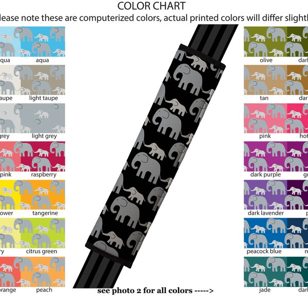 Seat Belt Cover // AUTO PAD // Car Accessories // seat belt pad - Elephants - Pick Your Own Color - Custom Customized seatbelt pattern