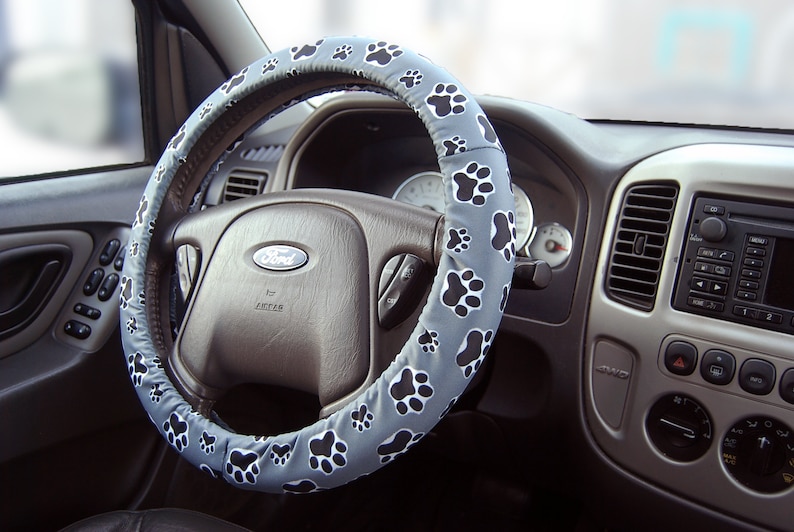 Lightly Padded Non Slip Steering Wheel Cover Paw Print Car | Etsy
