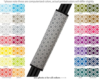 Seat Belt Cover // AUTO PAD // Car Accessories // seat belt pad - Honeycomb- Pick Your Own Color - Custom seatbelt geometric pattern hexagon