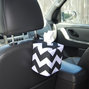 Headrest Auto Sneeze Box Jumbo Polka Dots PICK YOUR COLOR Car Accessory Automobile Caddy Tissue Case Polkadot image 5