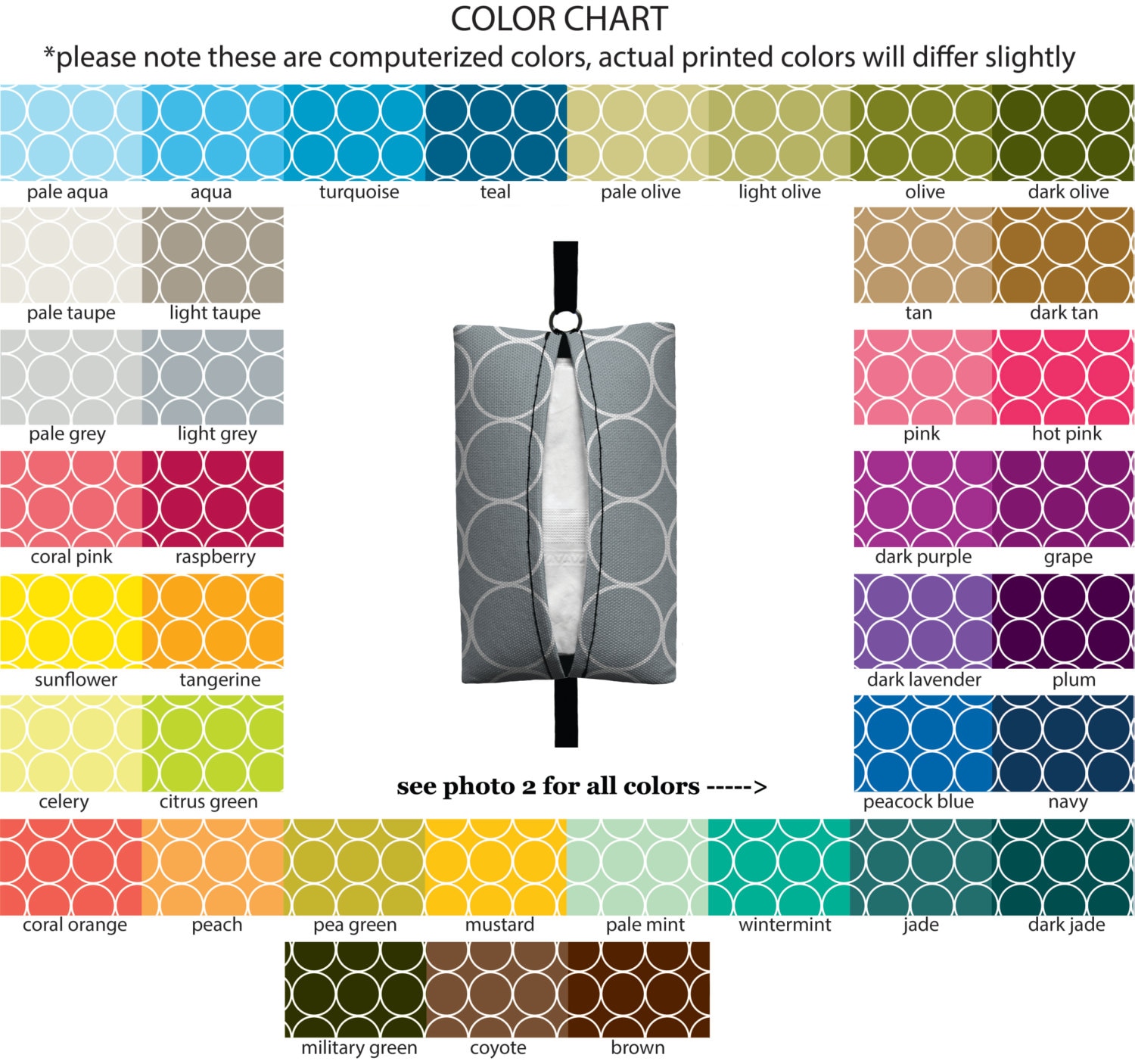 Auto Sneeze - Rings - PICK YOUR COLOR - Visor Tissue Case/Cozy - Car Accessory Automobile circles