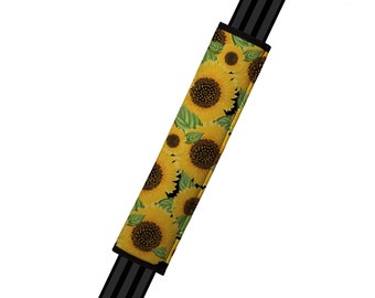 Gurtbezug Cover // AUTO PAD // Autozubehör // Gurtpolster -Sunflower Flower Floral Sun Gelb Schwarz Automobiles sonniges fröhliches Gurtband