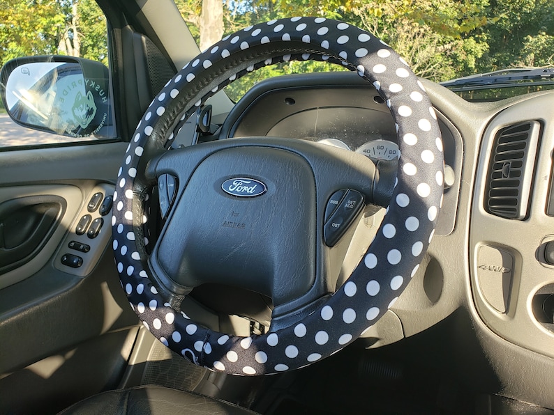 Lightly Padded Non Slip Steering Wheel Cover Checkers Car Accessory Accessories Soft Non Slip Auto Pick Your Color Custom Color Combo image 10