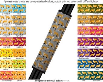 Funda de cinturón de seguridad // ALMOHADILLA DE AUTO // Accesorios para coche // Almohadilla de cinturón de seguridad - Zorro - Elige tu propio color - Patrón de animales del bosque para cinturón de seguridad personalizado
