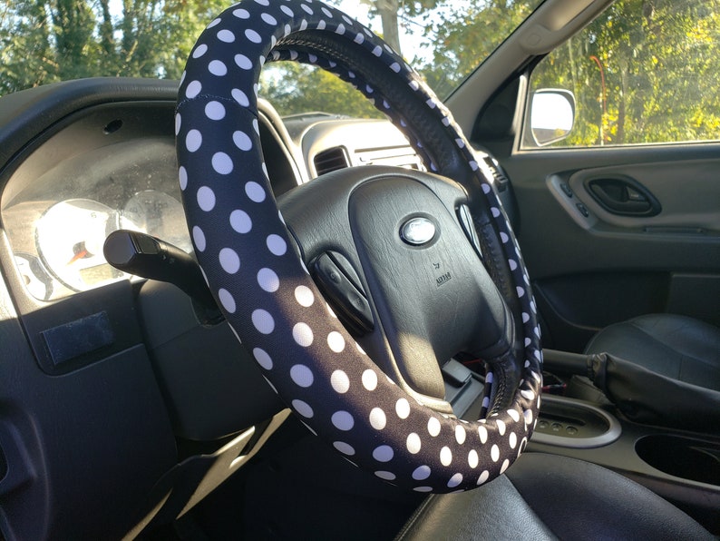 Lightly Padded Non Slip Steering Wheel Cover Checkers Car Accessory Accessories Soft Non Slip Auto Pick Your Color Custom Color Combo image 6