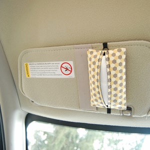 Auto Sneeze Mini Polka Dot Visor Tissue Case/Cozy Car Accessory Automobile Polkadot Red White image 3