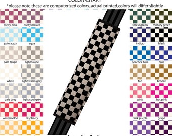 Seat Belt Cover // AUTO PAD // Car Accessories // seat belt pad - Checkers - Pick Your Own Color - Custom seatbelt geometric