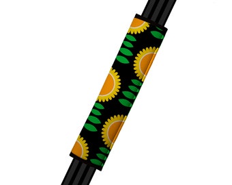 Gurtauflage // AUTO PAD // Auto Zubehör // Gurtpolster - Mod Sunflower - Cosy schwarz gelb orange Bloom Flower Floral