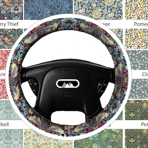 Lightly Padded Non Slip Steering Wheel Cover - William Morris- Car Accessory Accessories Soft Non Slip Auto Strawberry Thief Sunflower