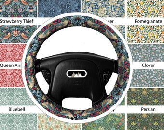 Lightly Padded Non Slip Steering Wheel Cover - William Morris- Car Accessory Accessories Soft Non Slip Auto Strawberry Thief Sunflower