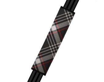 Seat Belt Cover // AUTO PAD // Car Accessories // seat belt pad - Grey Plaid - seatbelt grey white red black clark plaid vw