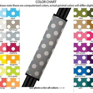 Seat Belt Cover // AUTO PAD // Car Accessories // seat belt pad - Jumbo Polka Dots- Pick Your Own Color - Custom seatbelt polkadot pattern