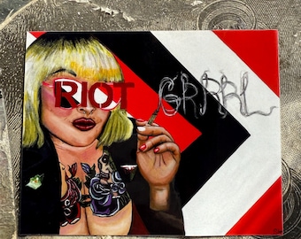 Sticker - ‘RIOT GRRRL’ - Vinyl Glossy Sticker - 5” x 4”
