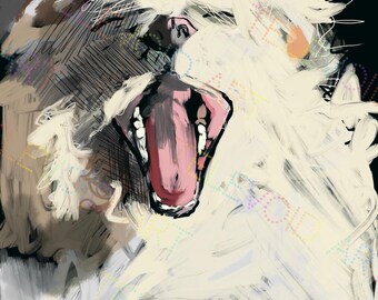 Big Yawn - Fine Art Giclee Print, 8 x 10 inch, Unframed