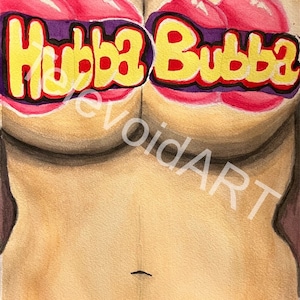 Hubba Bubba - Impressão giclée de belas artes, 8 x 10 polegadas, sem moldura