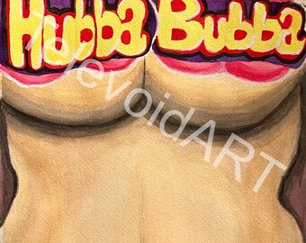 Hubba Bubba - Fine Art Giclee Print, 8 x 10 inch, Unframed