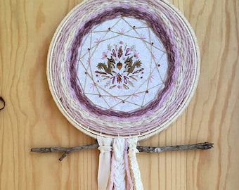 SALE! Embroidery weaving art squirrels and acorn Dream Catcher wall hanging boho nursery baby shower gift in the hoop