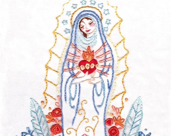 Our Lady Hand Embroidery Pattern, PDF Download, embroidery art