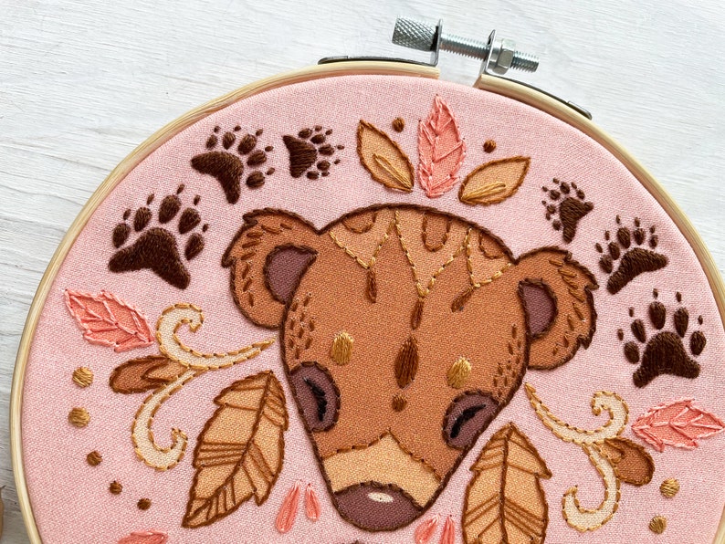 Spirit Bear Hand Embroidery Pattern PDF Download Paw Prints Etsy