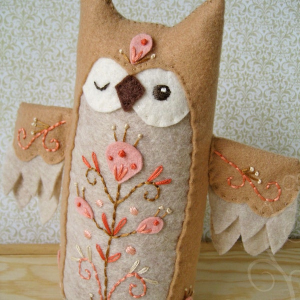 Olga One of a Kind embroidered Owl Plush