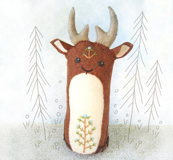 Sewing Pattern for Darryl Deer, Plush Pattern PDF Download, Felt Forest Animals, Baby Gift, DIY Woodland Nursery Decor
