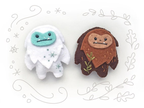 PDF Yeti Bigfoot Sewing Pattern Sasquatch Stuffed Animal 