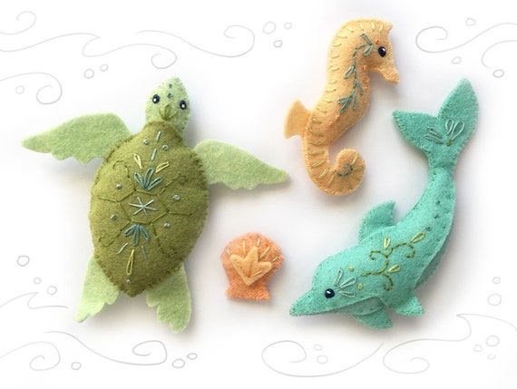 Sea Creatures Set 2 Felt Animals Sewing Pattern PDF Download - Etsy Sea Creatures Set 2 Felt Animals Sewing Pattern PDF Download - Etsy