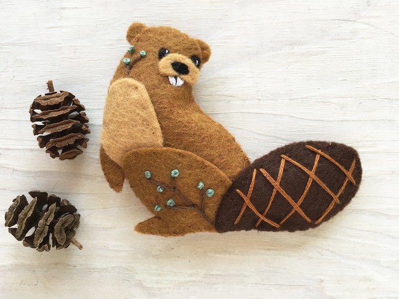 Bear, Skunk, Beaver felt animals sewing pattern PDF for Plush Woodland Creatures, digital download image 4