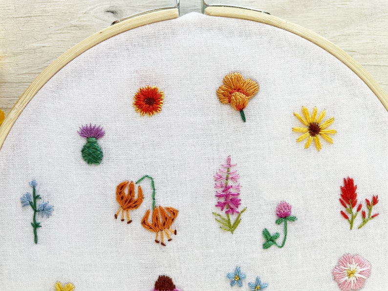 Tiny Wildflowers Hand Embroidery Pattern PDF Download, Mini Embroidery ...