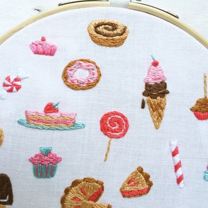 PDF Télécharger Tiny Sweets and Veggies Hand Embroidery 2 Pattern set, Embroidery Hoop Art, dessert, designs alimentaires image 6