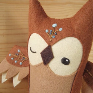 Plush Sewing Pattern for Olaf Owl, PDF Download, Felt Animals, DIY Baby Gift, Woodland Nursery Decor, Forest Animals image 2
