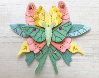 Felt Butterfly wings Sewing Pattern PDF download, Spring butterflies, moth, garland, bouquet