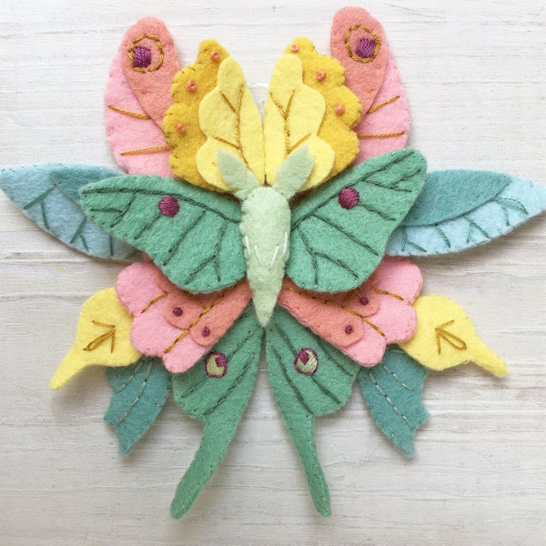 Felt Butterfly wings Sewing Pattern PDF download, Spring butterflies, moth, garland, bouquet