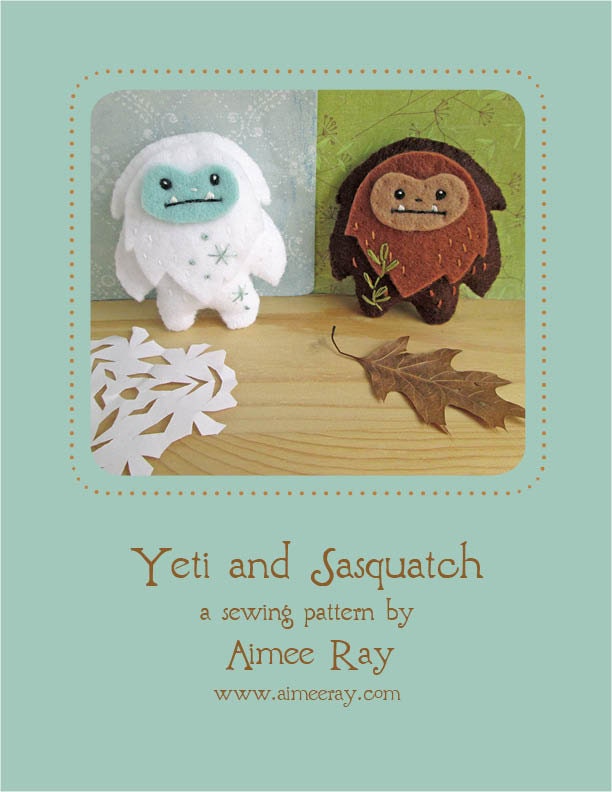 PDF Sewing Pattern for Felt Yeti and Sasquatch Mini Felt - Etsy