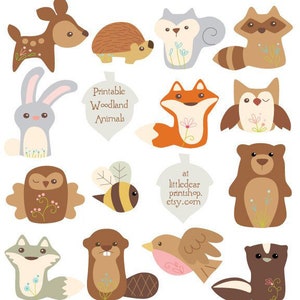 20 piece Woodland Creatures Felt Plush Animals Sewing Patterns PDF, SVG Download, perfect for Baby Gift Mobile or Woodland Nursery Decor image 8