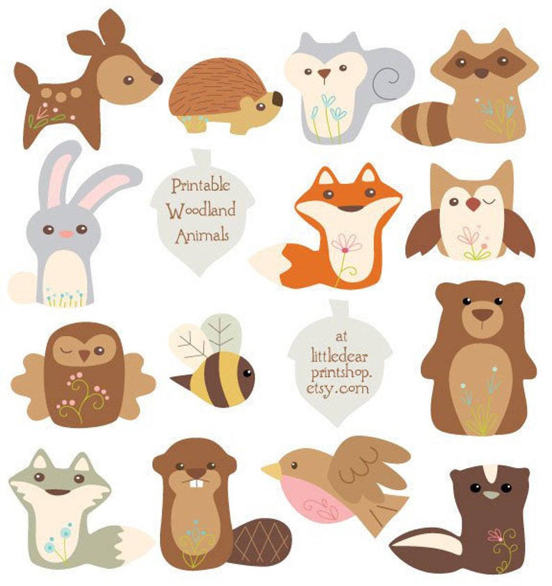 20 piece Woodland Creatures Felt Plush Animals Sewing Patterns PDF, SVG Download, perfect for Baby Gift Mobile or Woodland Nursery Decor image 8