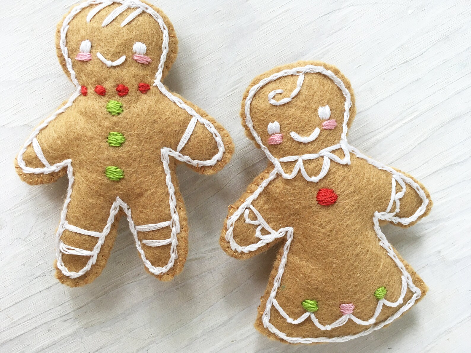 Gingerbread Man Cookie Family Felt Ornaments Sewing Pattern, Plush PDF ...