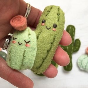 Felt Cactus Friends sewing pattern PDF, SVG digital download Plush mini succulents for Desert Decor, Baby Mobile image 5