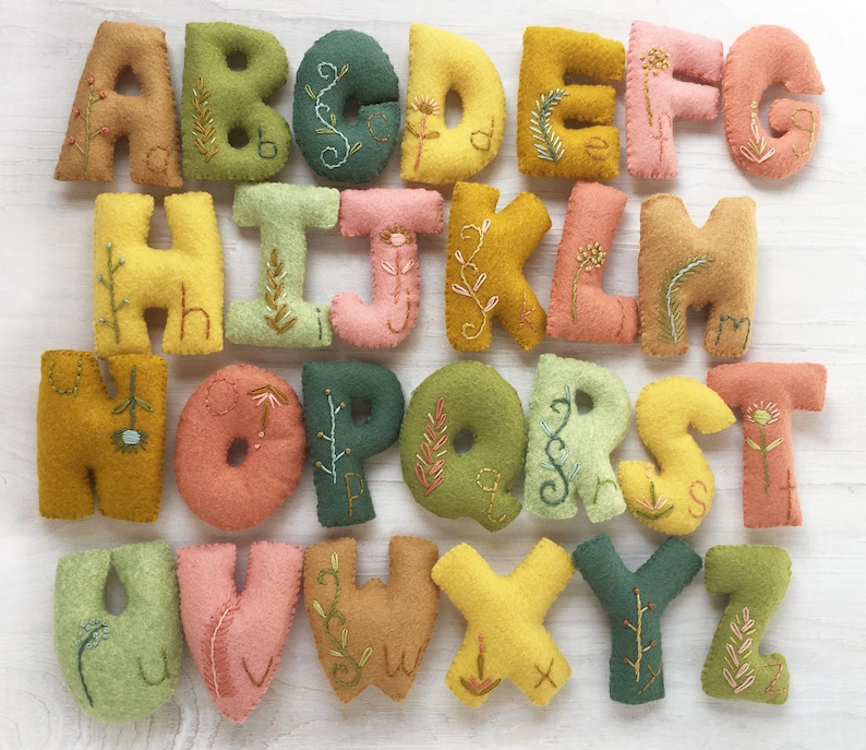 ABC Felt Plush Sewing pattern make your own Alphabet felt Etsy