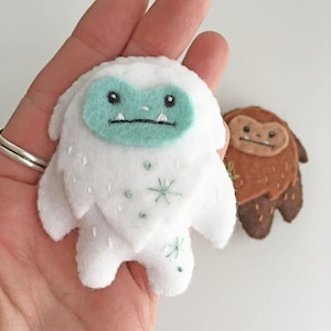 PDF Sewing Pattern for Felt Yeti and Sasquatch, mini felt plush Bigfoot and Snow Monster, Christmas ornaments, holiday decor, SVG included image 3