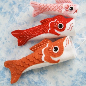 Koinobori Fish Flag plush sewing pattern, Party Decorations, Felt Ornament, Japanese, Felt Animals, Childrens Day image 2