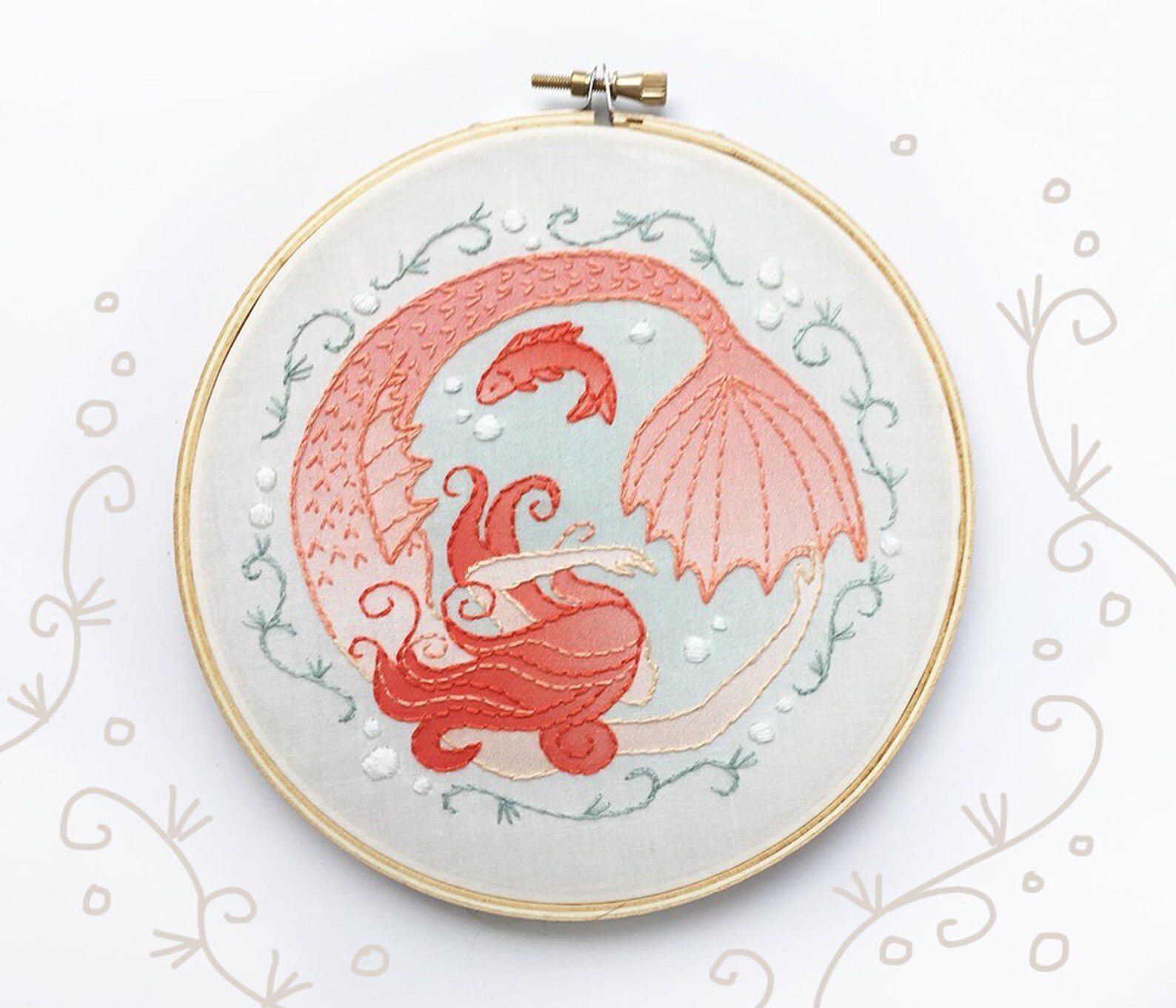 mermaid embroidery kit