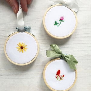 Tiny Wildflowers Hand Embroidery Pattern PDF Download, Mini Embroidery Hoop Art image 6